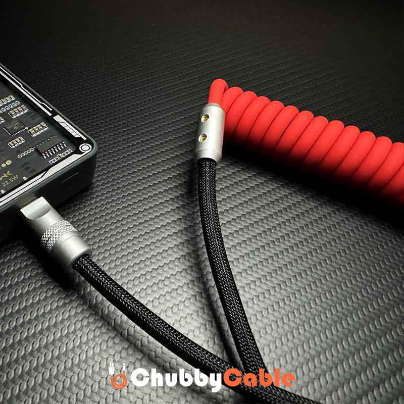 "Colorblock Chubby" Spring Braided Silicone Charge Cable