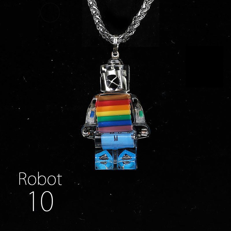 "Cyber Chic" Rainbow Robot Pendant