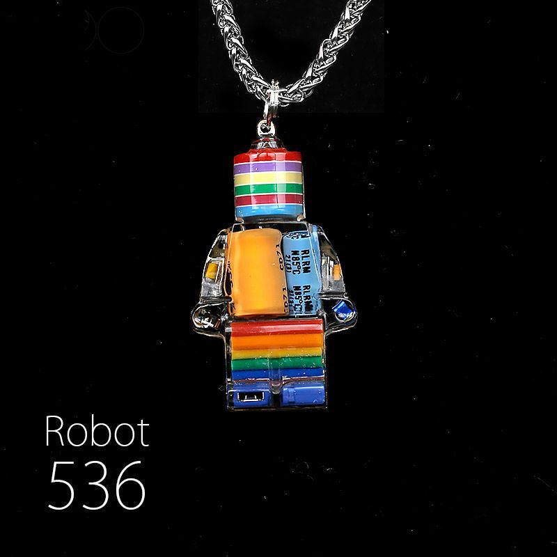 "Cyber Chic" Rainbow Robot Pendant