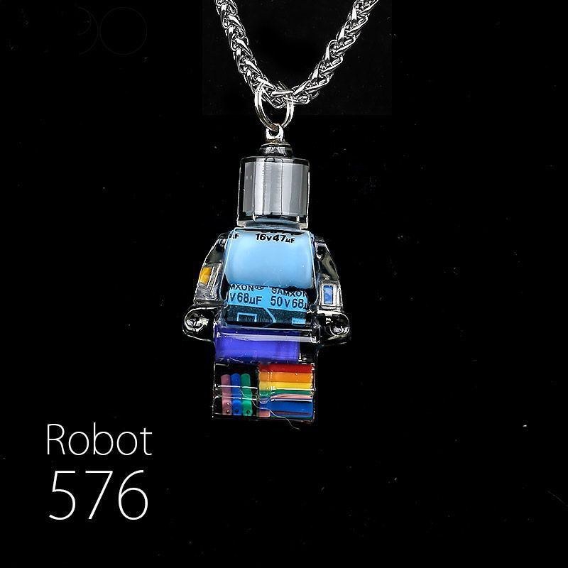 "Cyber Chic" Rainbow Robot Pendant