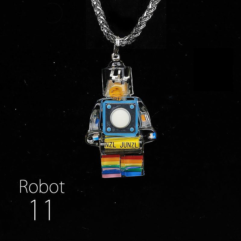 "Cyber Chic" Rainbow Robot Pendant