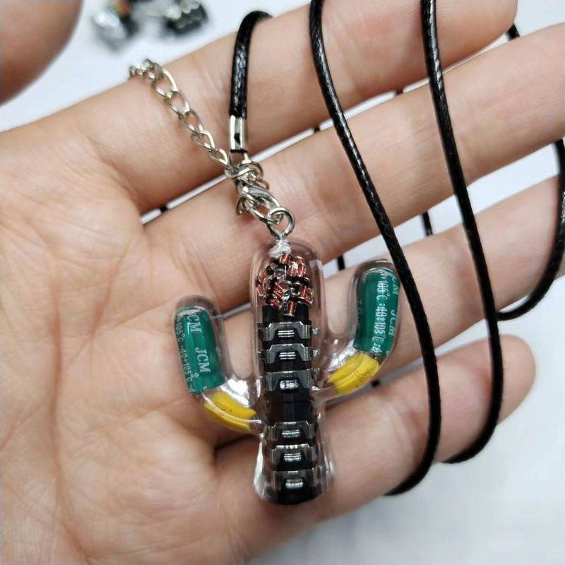 "Cyber Chic" Transparent Cactus Necklace