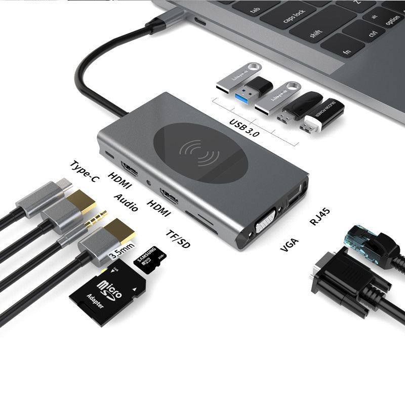 "Cyber" Wireless Charging USB 3.0 HUB Dock