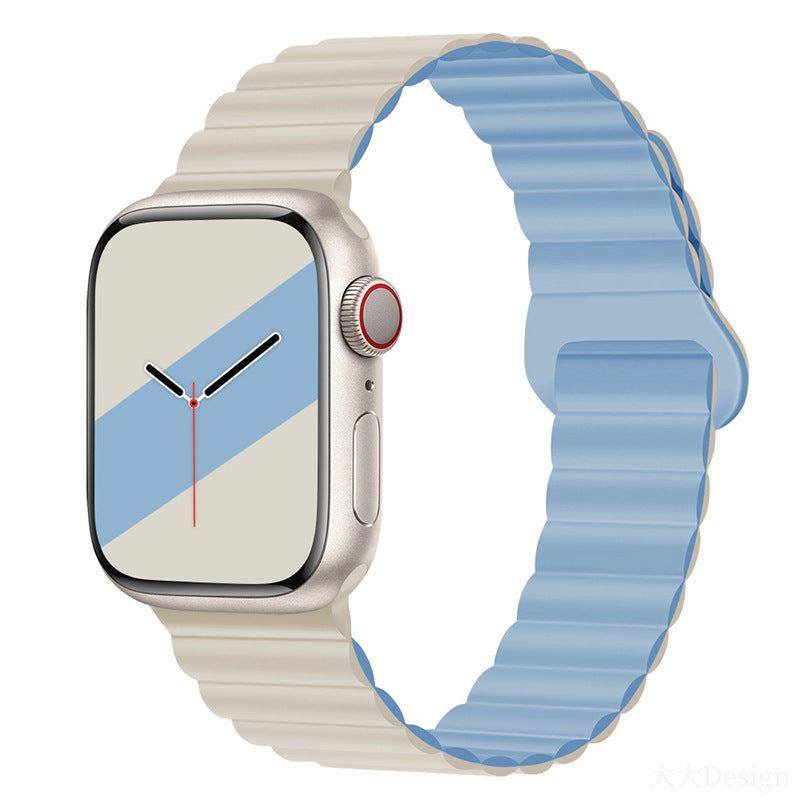 "Magnetic iWatch Band" Contrasting Silicone Loop For Apple Watch