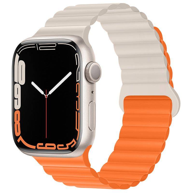 "Magnetic iWatch Band" Contrasting Silicone Loop For Apple Watch