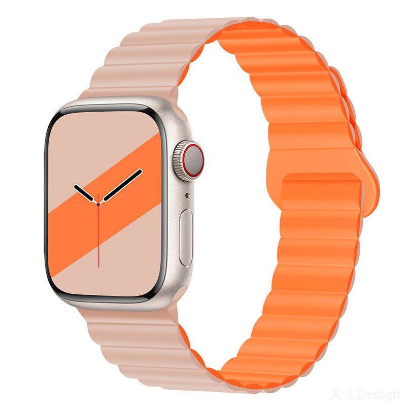 "Magnetic iWatch Band" Contrasting Silicone Loop For Apple Watch