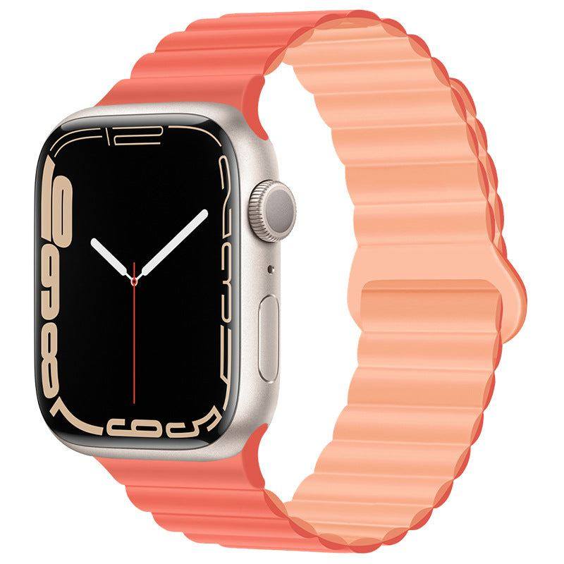 "Magnetic iWatch Band" Contrasting Silicone Loop For Apple Watch