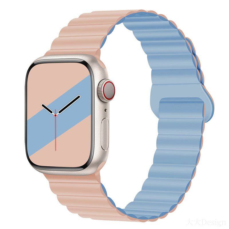 "Magnetic iWatch Band" Contrasting Silicone Loop For Apple Watch