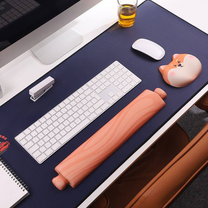 "Chubby Comfort" Silicone Keyboard Wrist Rest & Mouse Pad Set - Shiba Theme