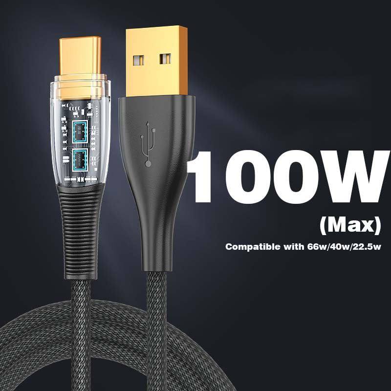 "See Through Me" 100W Transparent Fast Charge Cable