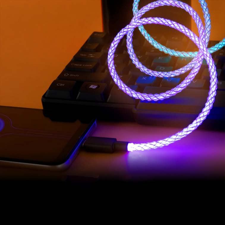 "Vibe" Glowing Charge Cable With Breathable Light